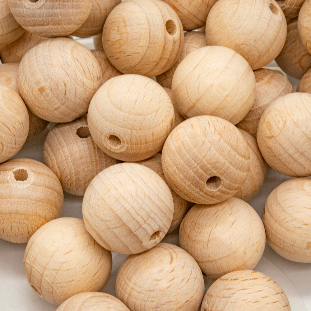 Beads Whitewood 18mm Pack of 10