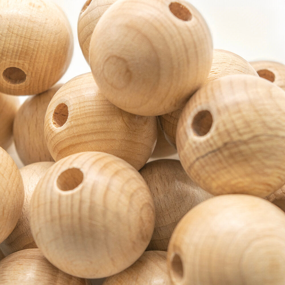 Beads Whitewood 35mm Pack of 5